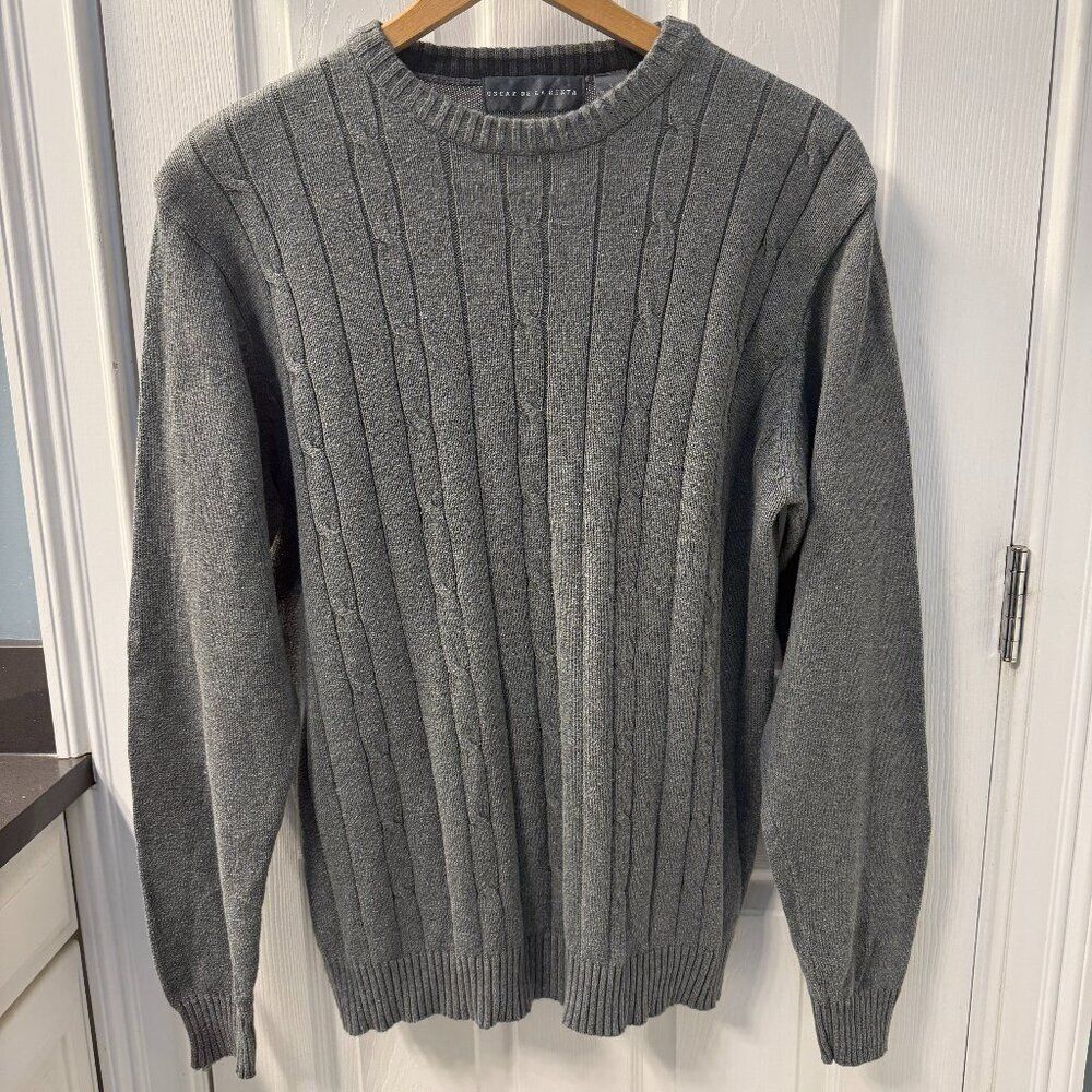 Oscar de la Renta Heavy Cotton Cable Knit Sweater Size Large